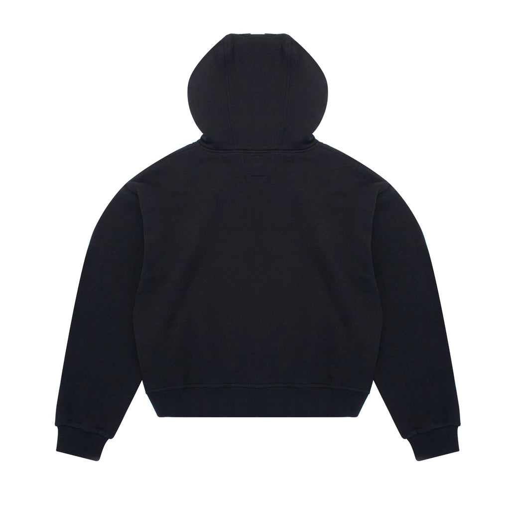 BLACK DOUBLE HOOD HOODIE