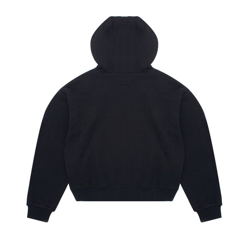 BLACK DOUBLE HOOD HOODIE