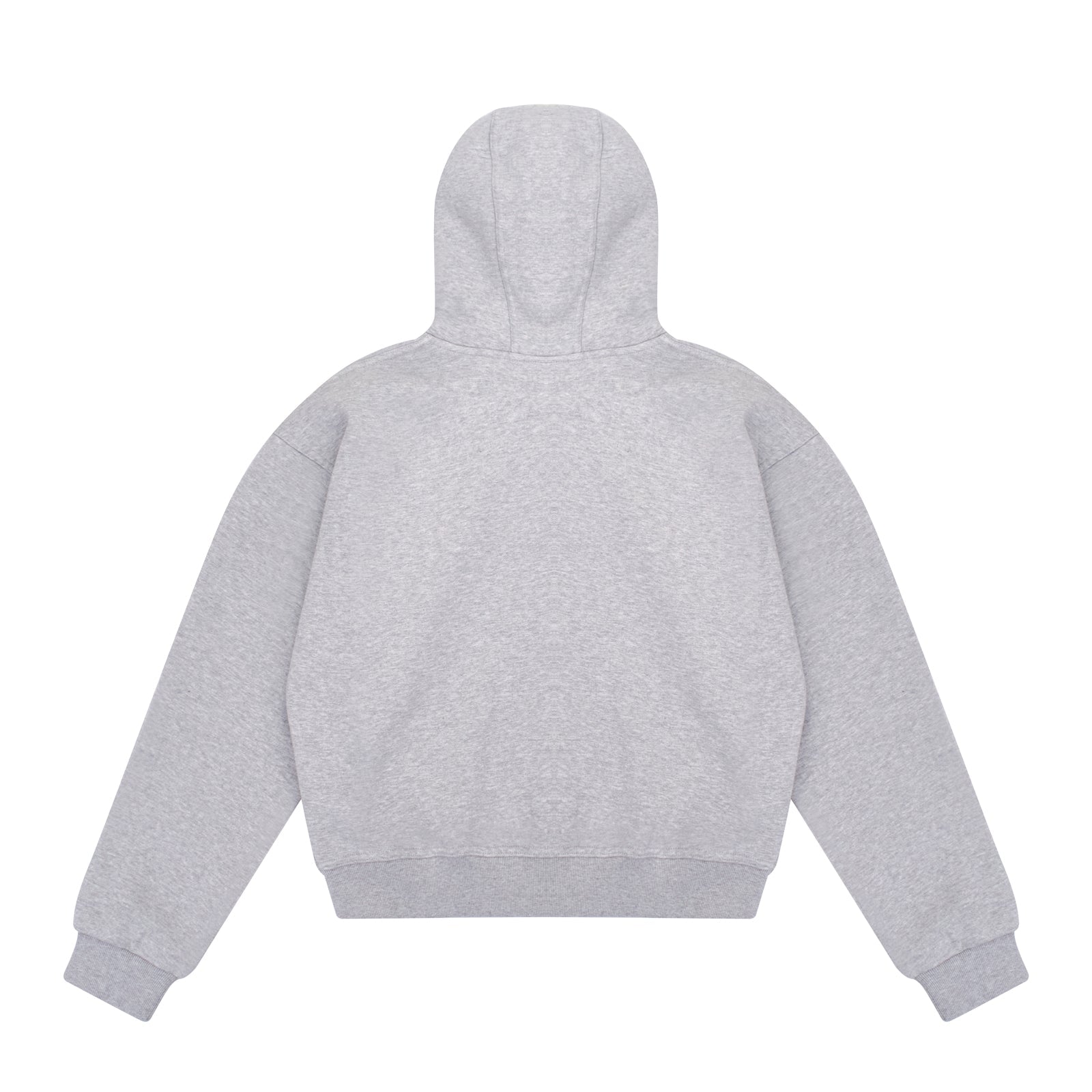 GREY DOUBLE HOOD  ZIP UP
