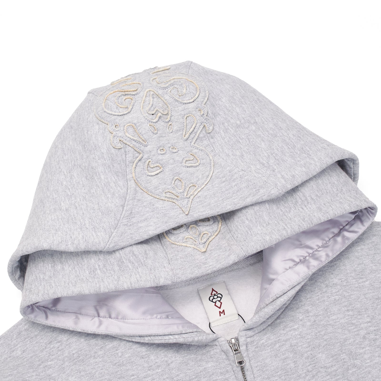 GREY DOUBLE HOOD  ZIP UP