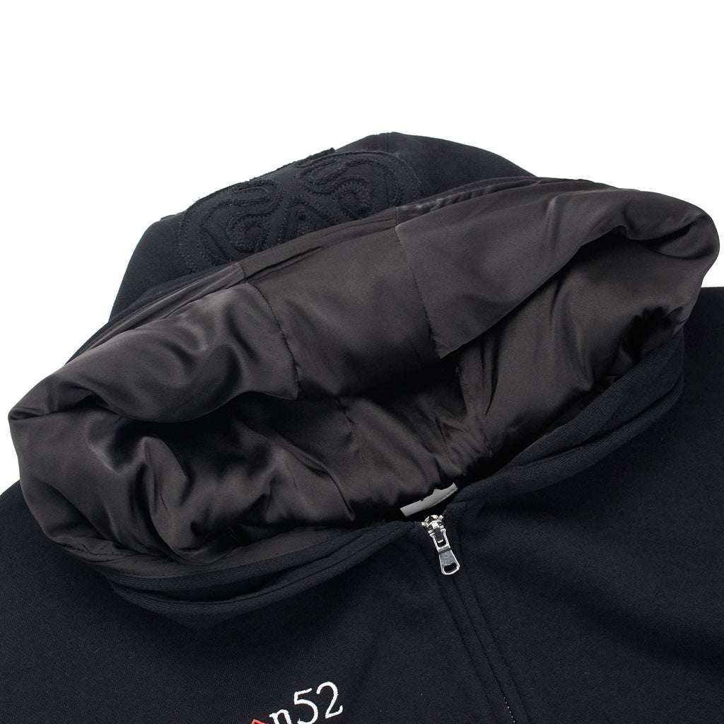 BLACK DOUBLE HOOD  ZIP UP