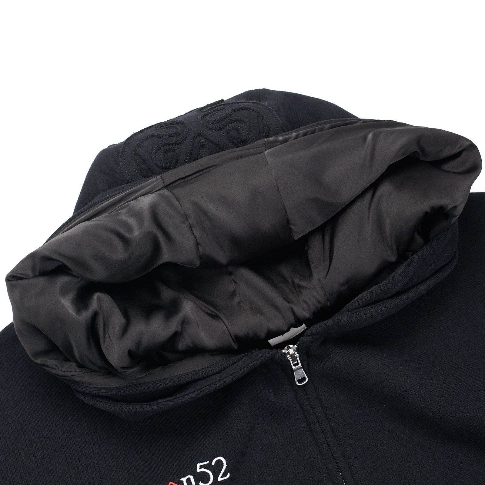 BLACK DOUBLE HOOD  ZIP UP