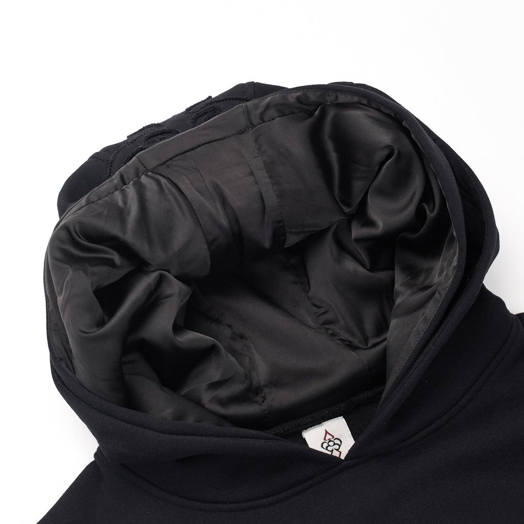 BLACK DOUBLE HOOD HOODIE