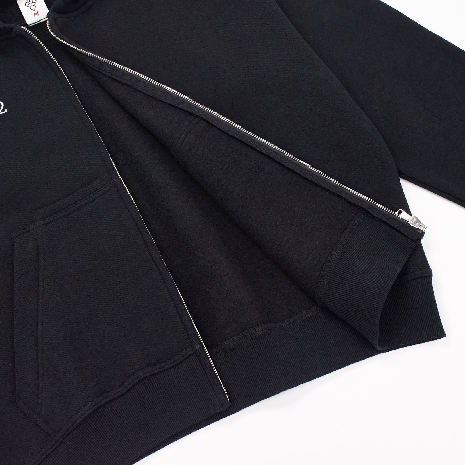 BLACK DOUBLE HOOD  ZIP UP