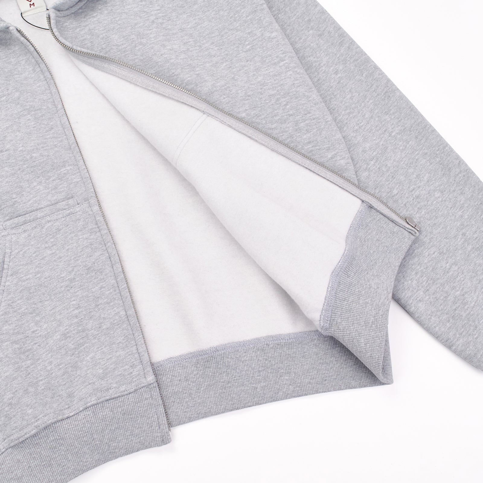 GREY DOUBLE HOOD  ZIP UP