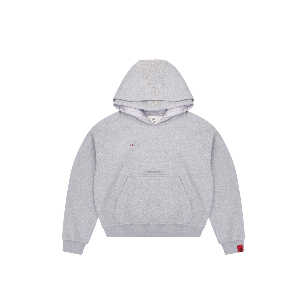 PRE-ORDERS GREY DOUBLE HOOD HOODIE