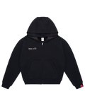 BLACK DOUBLE HOOD  ZIP UP