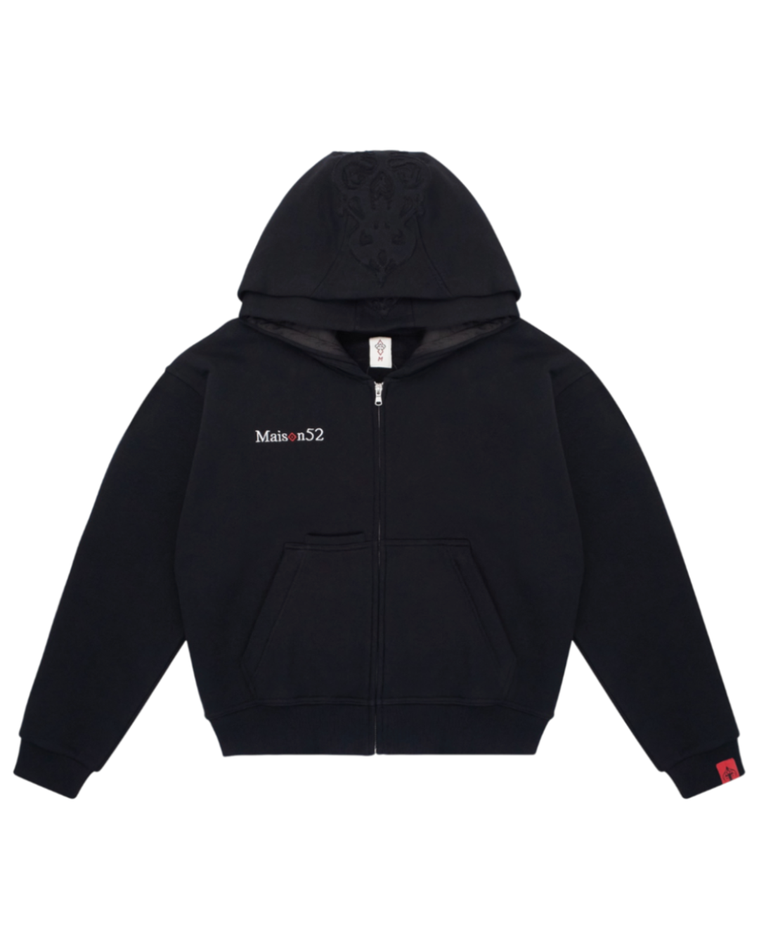 BLACK DOUBLE HOOD  ZIP UP